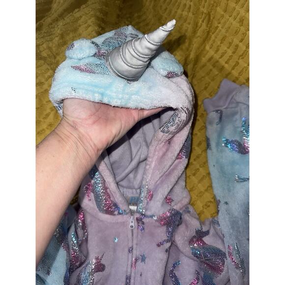 Girls Place Unicorn Pajamas bodysuit Warm Winter Costume Size 10/12 - Picture 4 of 5